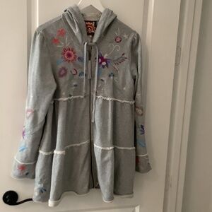 Johnny Was Embroidered Floral Phoebe Tiered Hoodie